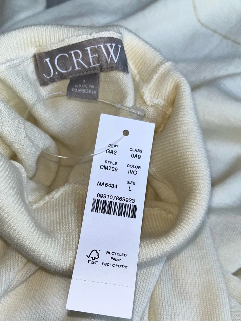 NWT J Crew Carolyn Merino Wool Sweater L